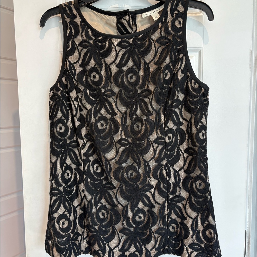 Banana Republic Black Floral Lace Blouse